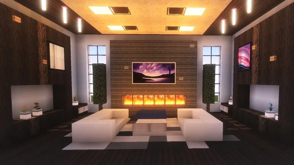 20 Best Minecraft Interior Designs Ideas 2024 Luxurious Entertainment Room