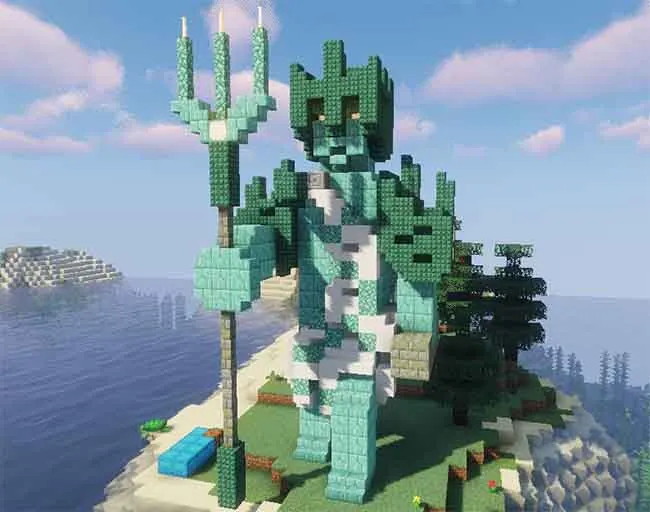 20 Minecraft Statue Designs Ideas 2024 Poseidon